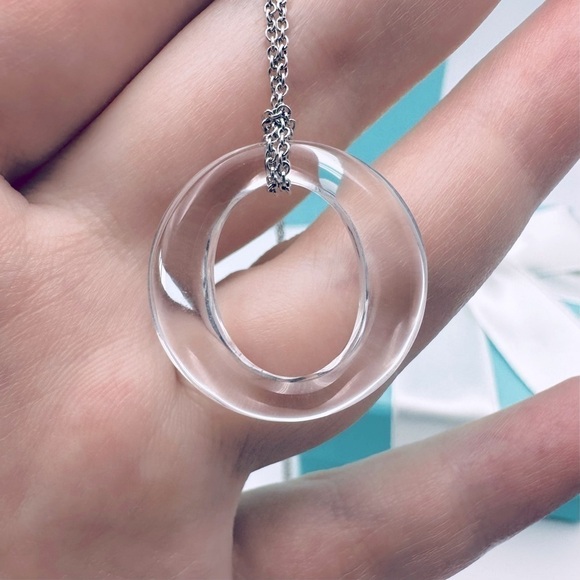 RARE Tiffany & Co. Platinum Rock Crystal Sevillana Necklace 17” with Packaging - Picture 5 of 9